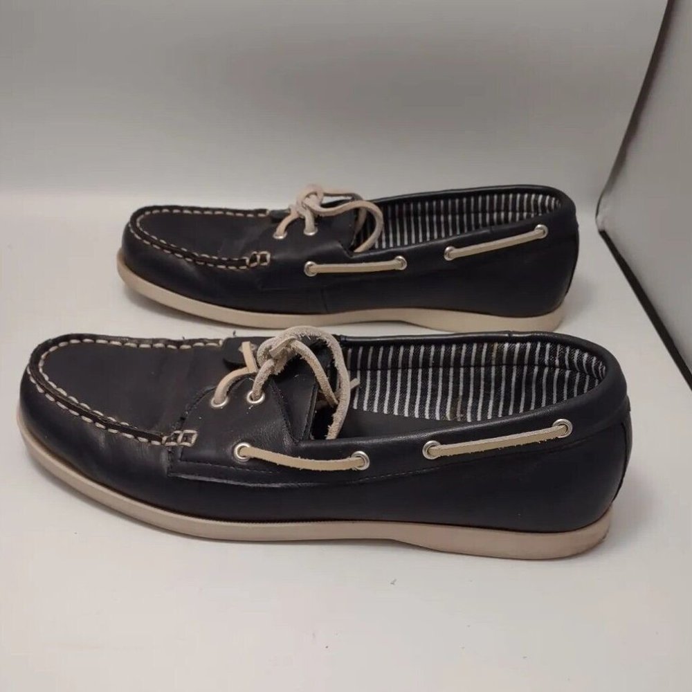 Topsider Style MERONA Navy Blue  Slip On Pull Tie Woman's Sz 9